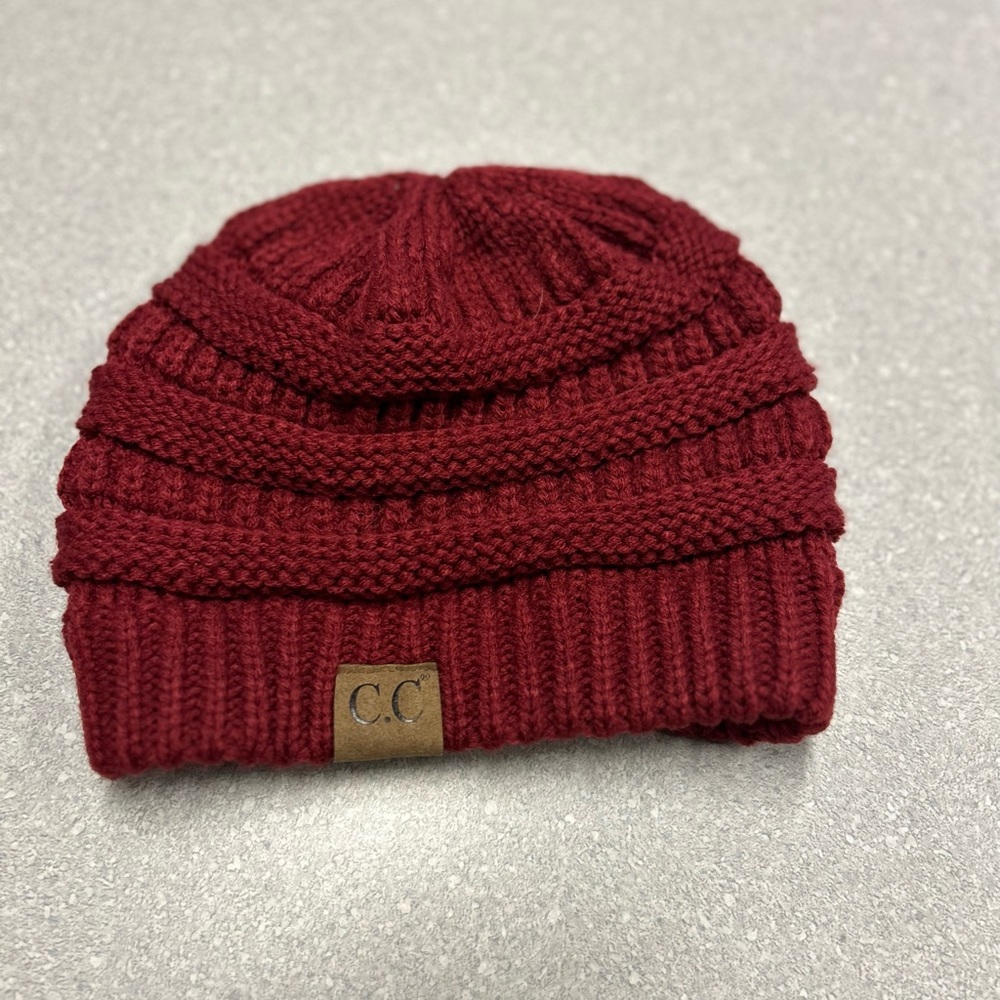 C.C red crochet women’s beanie